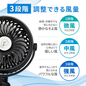 LEDライト付き ハンディファン 【送料無料】