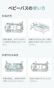 デジタル温度計付き 折りたたみ式 ベビーバス 【送料無料】