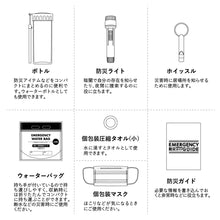 画像をギャラリービューアに読み込む, 防災緊急7点セット　ボトルタイプ
